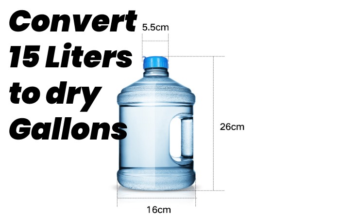 Convert 15 Liters to dry Gallons