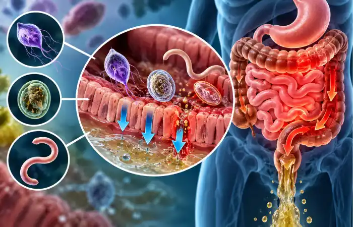 how parasites cause diarrhea